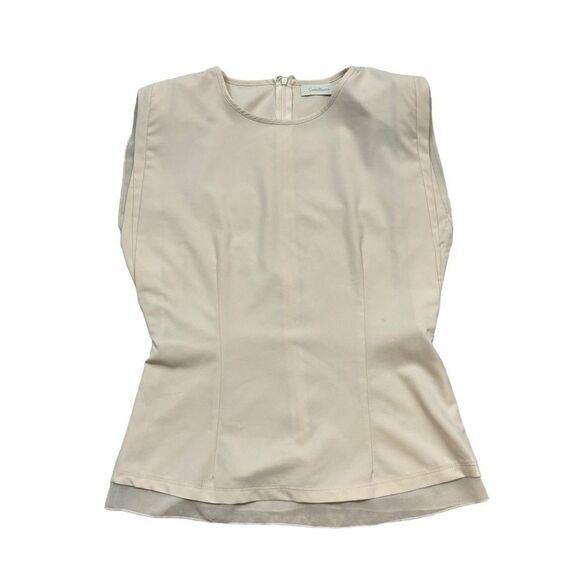 Ladies Costa Blanca Beige Wide Shoulder Blouse Size Medium - Picture 5 of 15